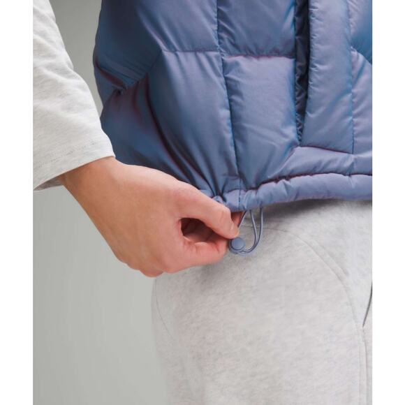 lululemon athletica Heathered Wild Indigo Wunder Puff Cropped Vest Size 10 - Picture 3 of 16